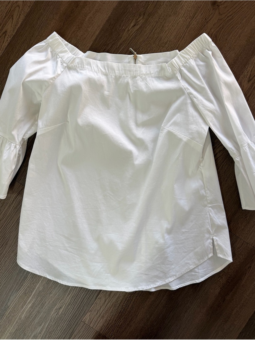 White House Black Market White Off-Shoulder Peasant Blouse